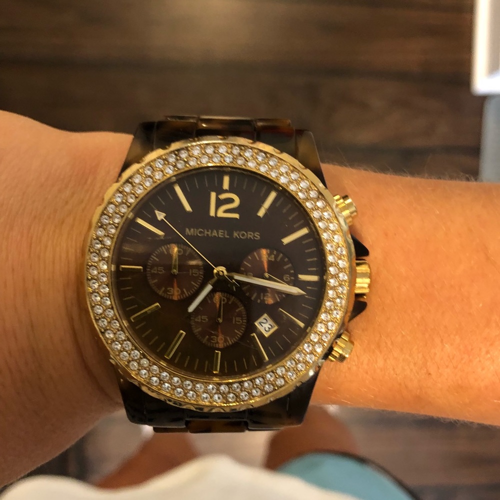 MICHAEL KORS tortoiseshell watch